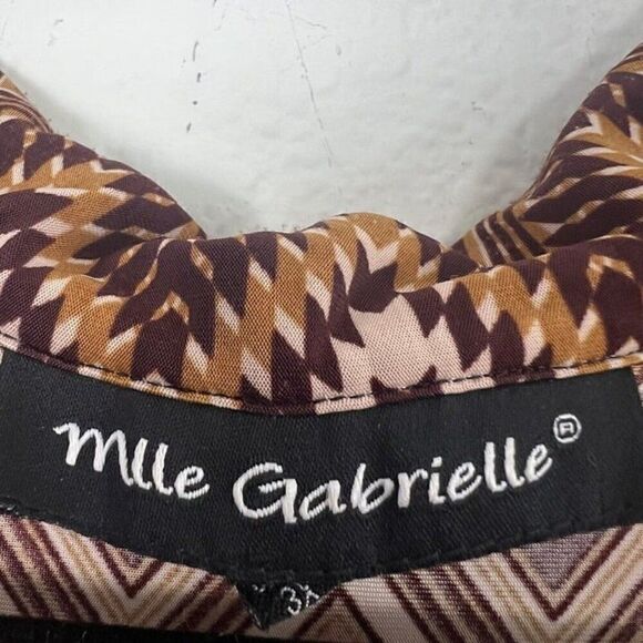 Mlle Gabrielle Womens Shift Retro Zig Zag Midi Dress Women Plus Size 3X Chevron - Picture 7 of 12